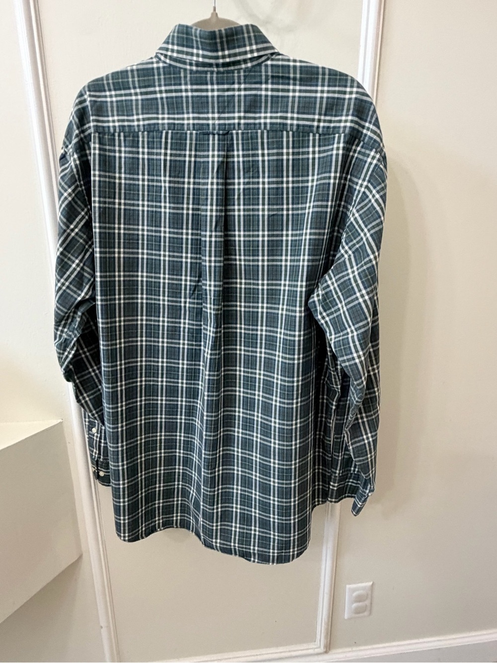 Tommy Hilfiger Dark Teal and White Plaid Button-Down Shirt - Picture 5 of 8